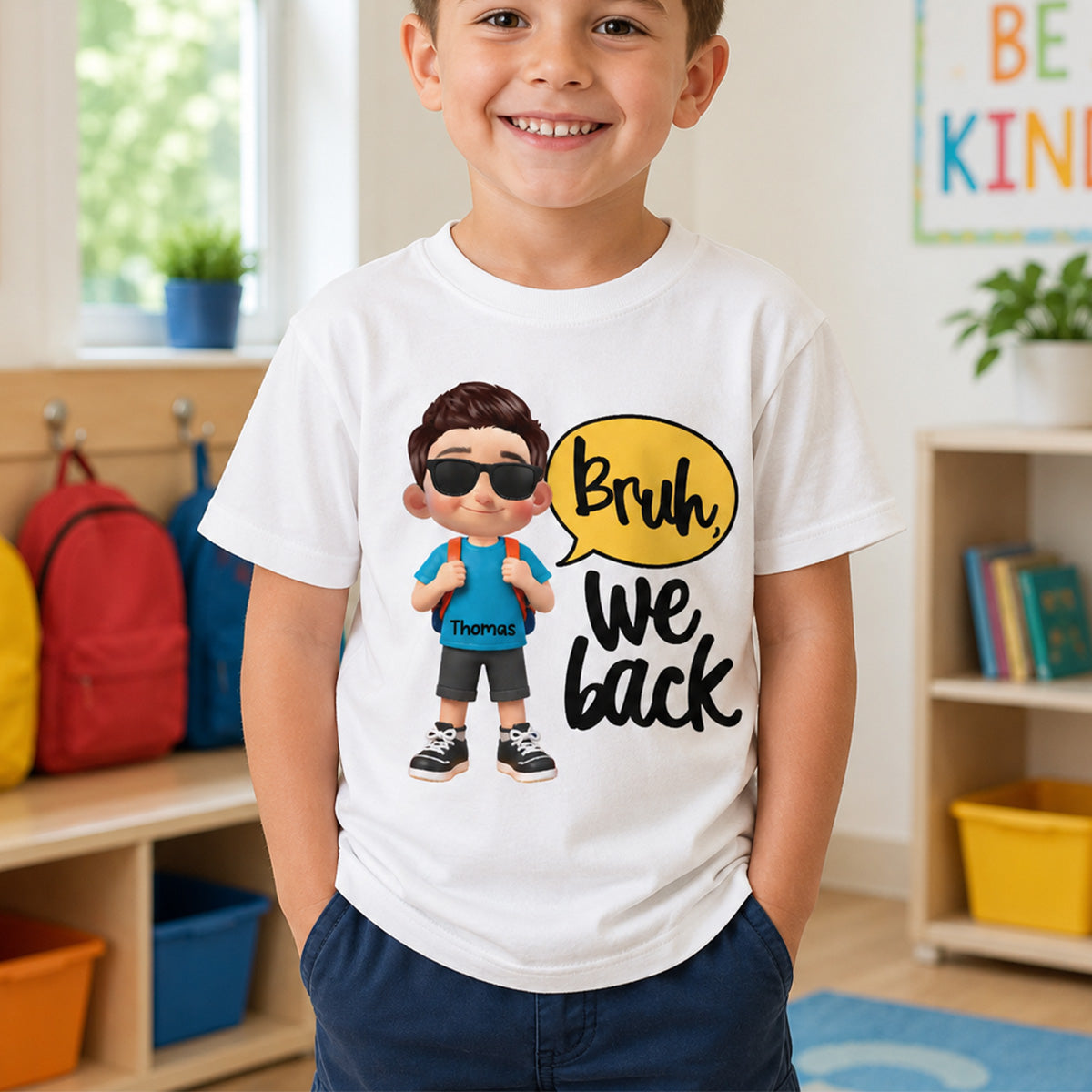Bruh We Back Cute Kid - Personalized Shirt - Back To School Gift