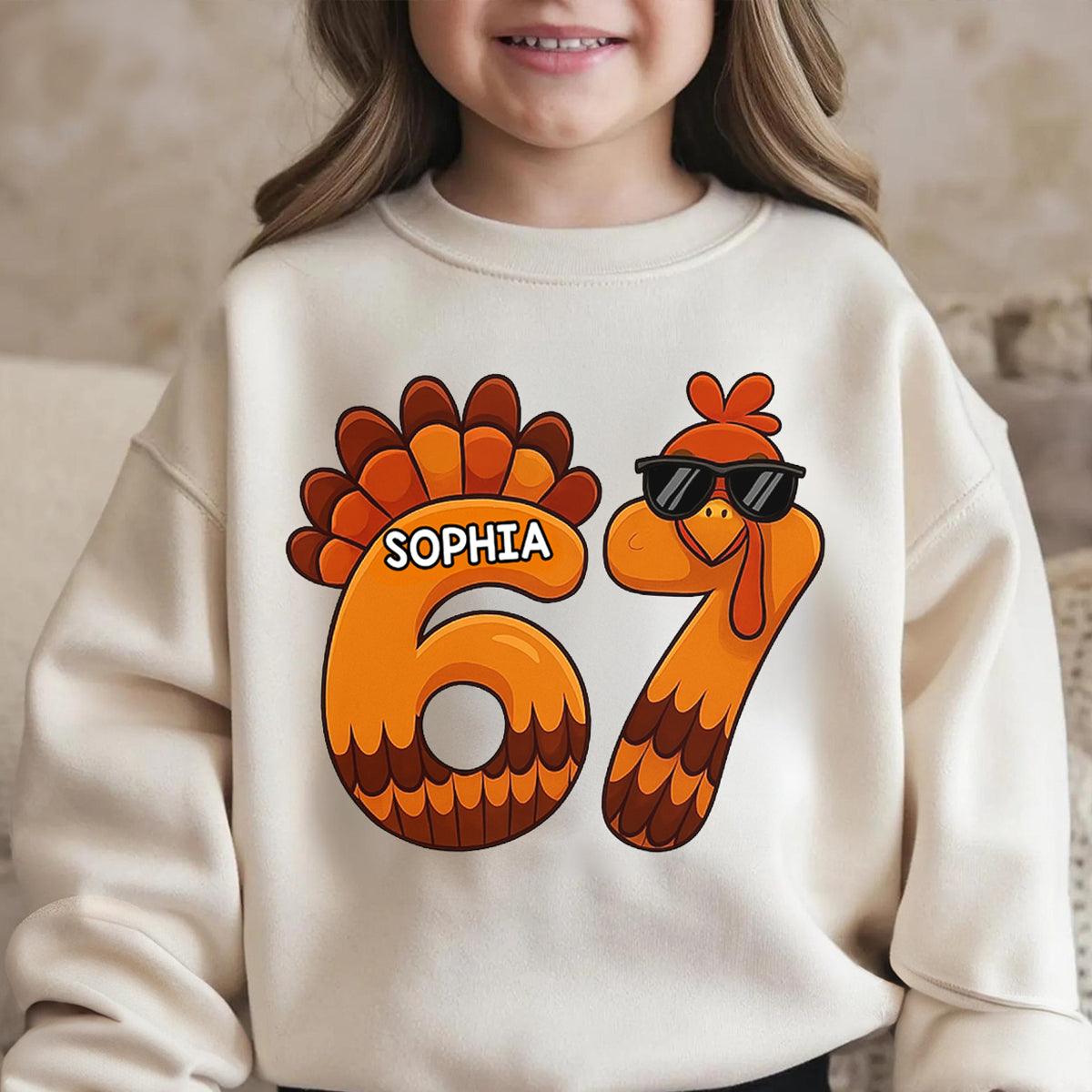Viral Six Seven 67 Gen Z Funny Teen Slang Thanksgiving - Personalized Shirt - Christmas Gift for Daughter, Son, Grandkids