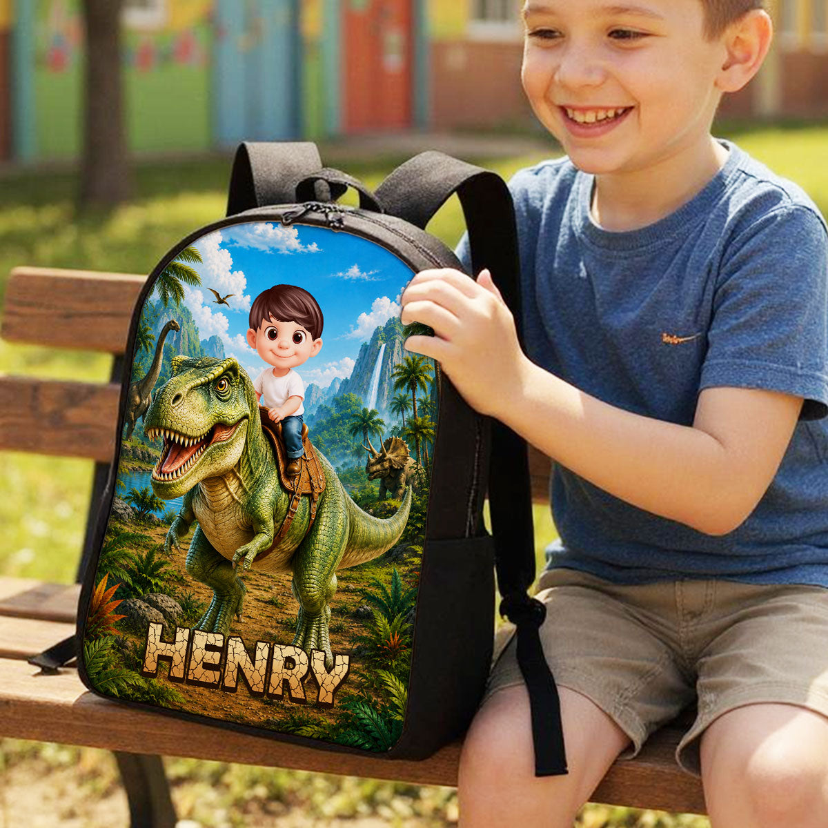 Trending Dinosaur Adventure for Boys Girls - Personalized Backpack - Back to School Backpack for Kids