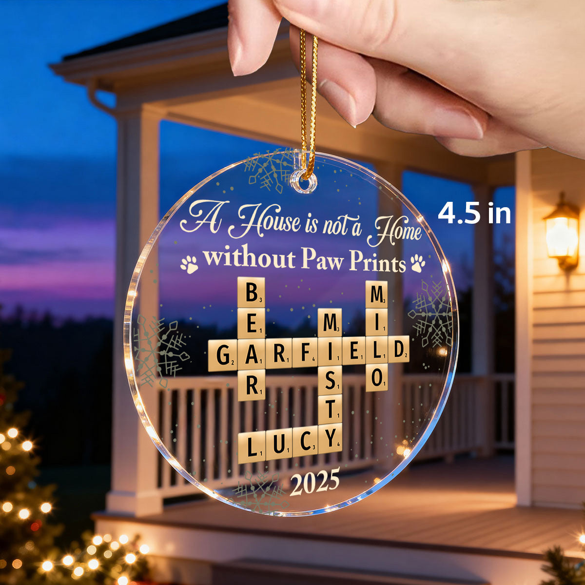A House Is Not A Home Without Paw Prints Crossword Puzzle Art - Personalized Acrylic Ornament