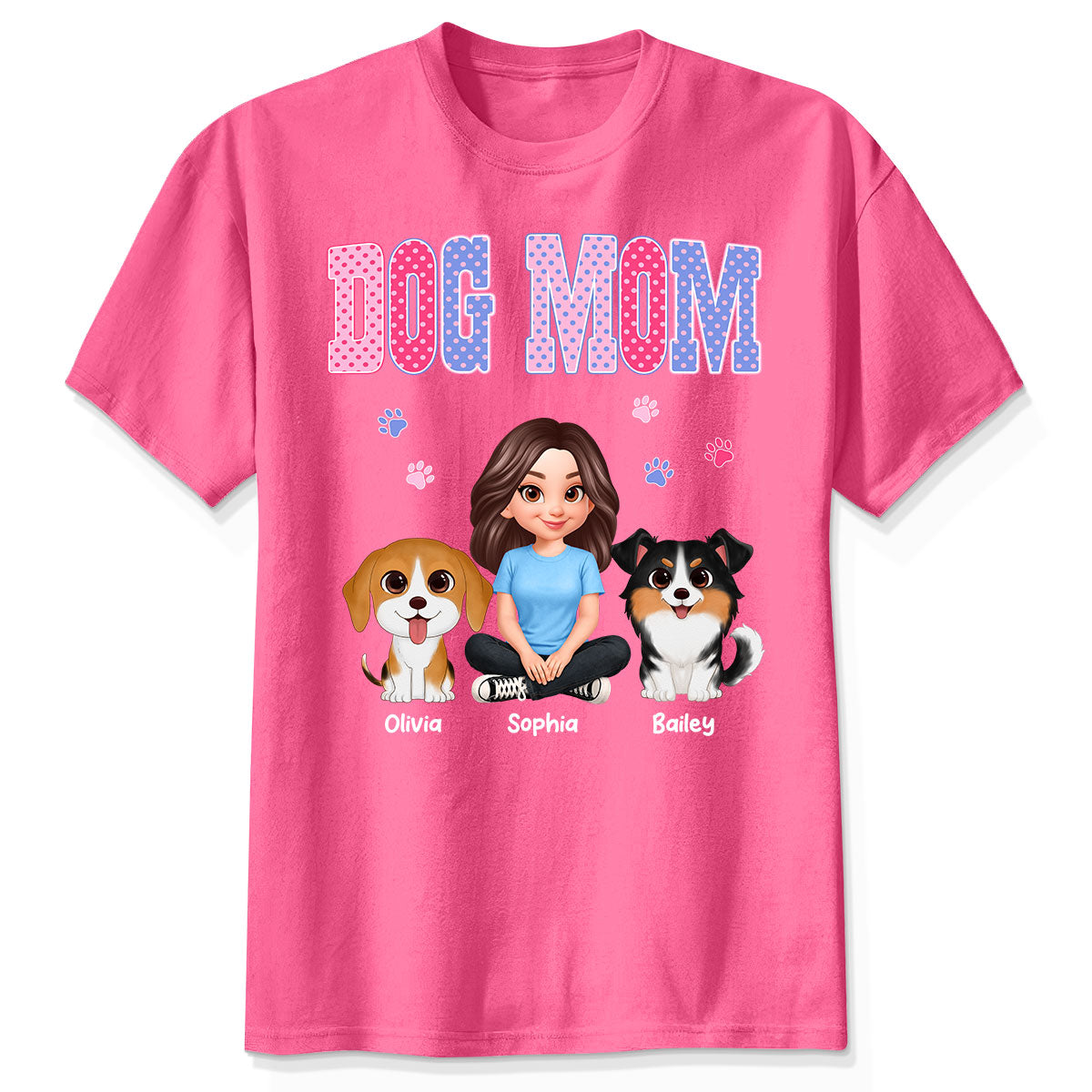 Trending Polka Dot Pattern Spring Summer Vibe Dog Mom - Personalized Shirt - Mother's Day Gift For Dog Mom