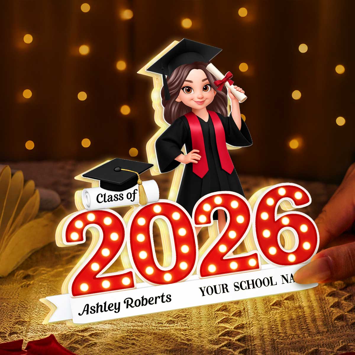 Congratulation Class Of Graduation Senior - Personalized Light Box - Gift For Graduation Day, Graduation Gift, Keepsake