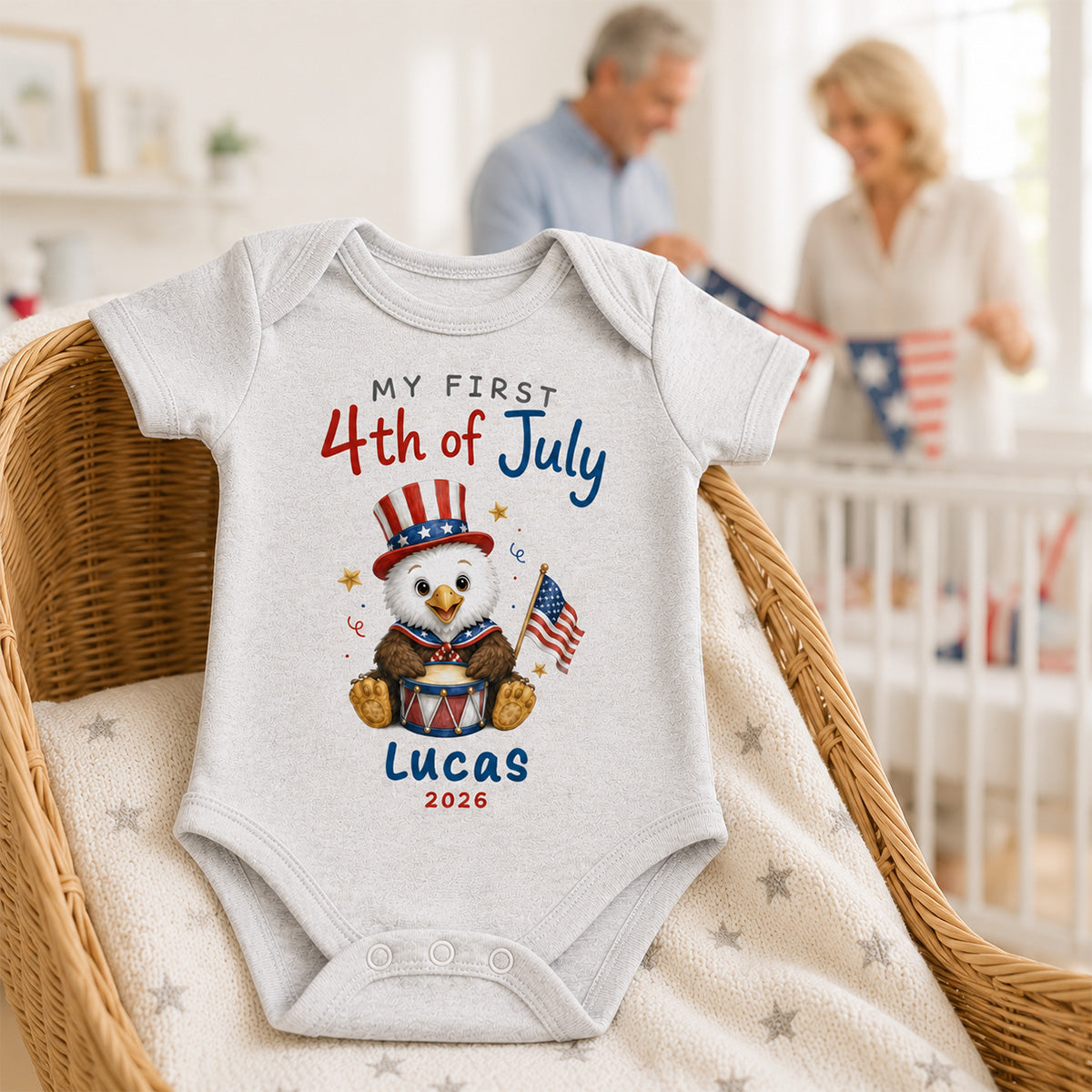 My First 4th Of July - Personalized Baby Apparel - 4th Of July Keepsake For Baby