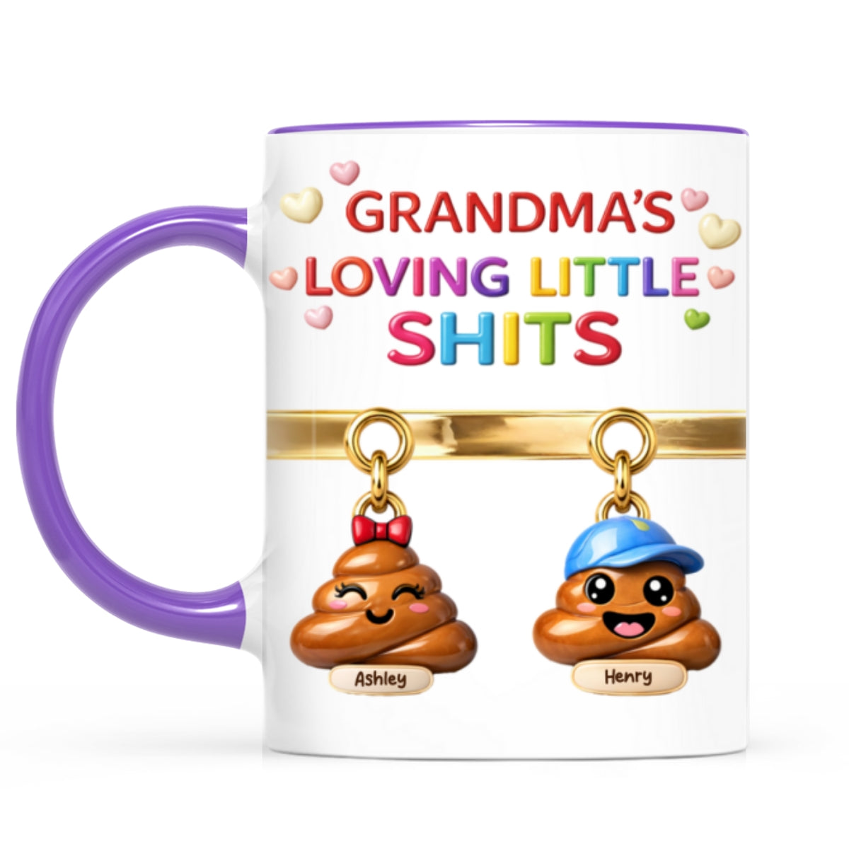 Grandma Mom's Loving Little Shi*t - Personalized Mug - Funny Mother's Day Gift for Grandma, Mom