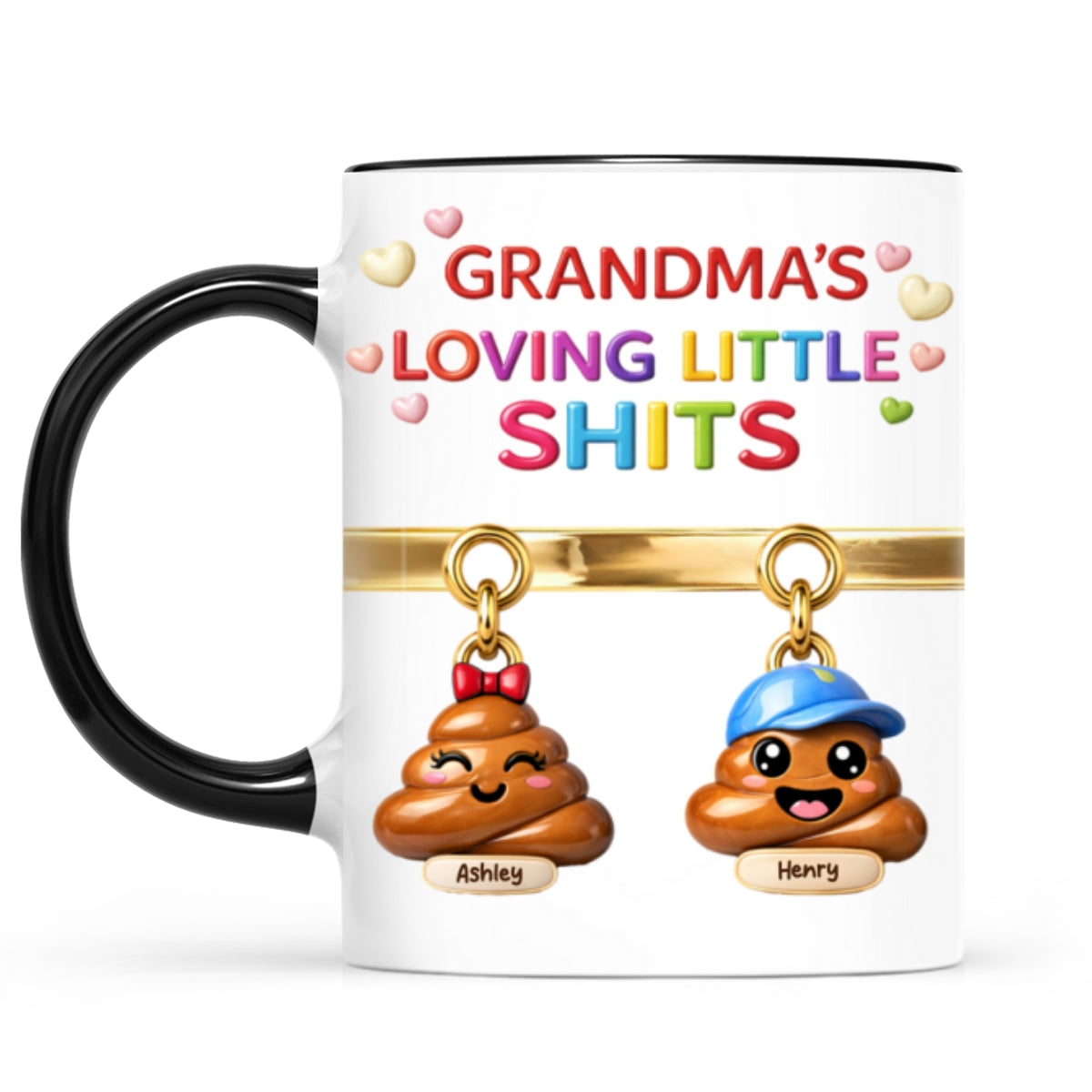 Grandma Mom's Loving Little Shi*t - Personalized Mug - Funny Mother's Day Gift for Grandma, Mom