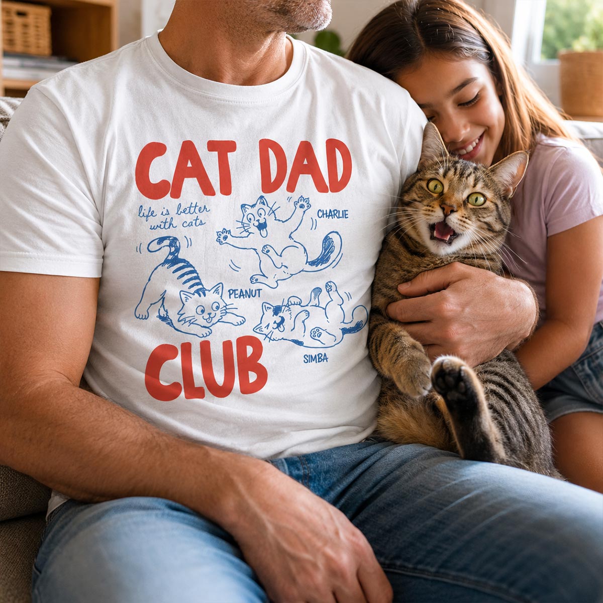 Funny Cat Dad Club - Personalized Shirt - Father's Day Gift for Cat Dad