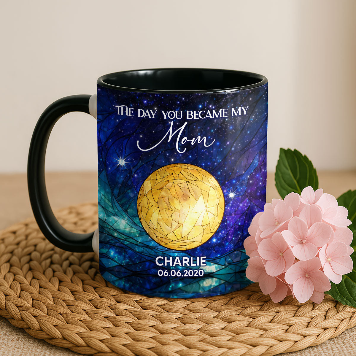 The Day You Became Our Mom, Custom Moon Phase by Date - Personalized Mug - Heartfelt Mother's Day Gift for Mom, Wife