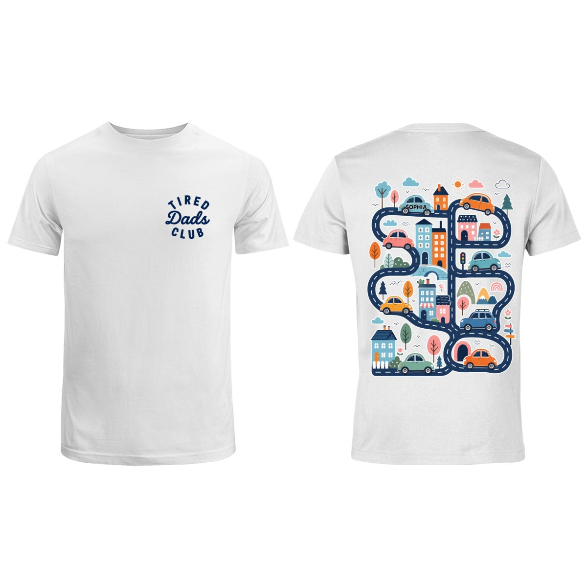 Tired Dads Club, Play Cars On Dads Back - Personalized Shirt - Funny Father's Day Gift For Dad, Husband