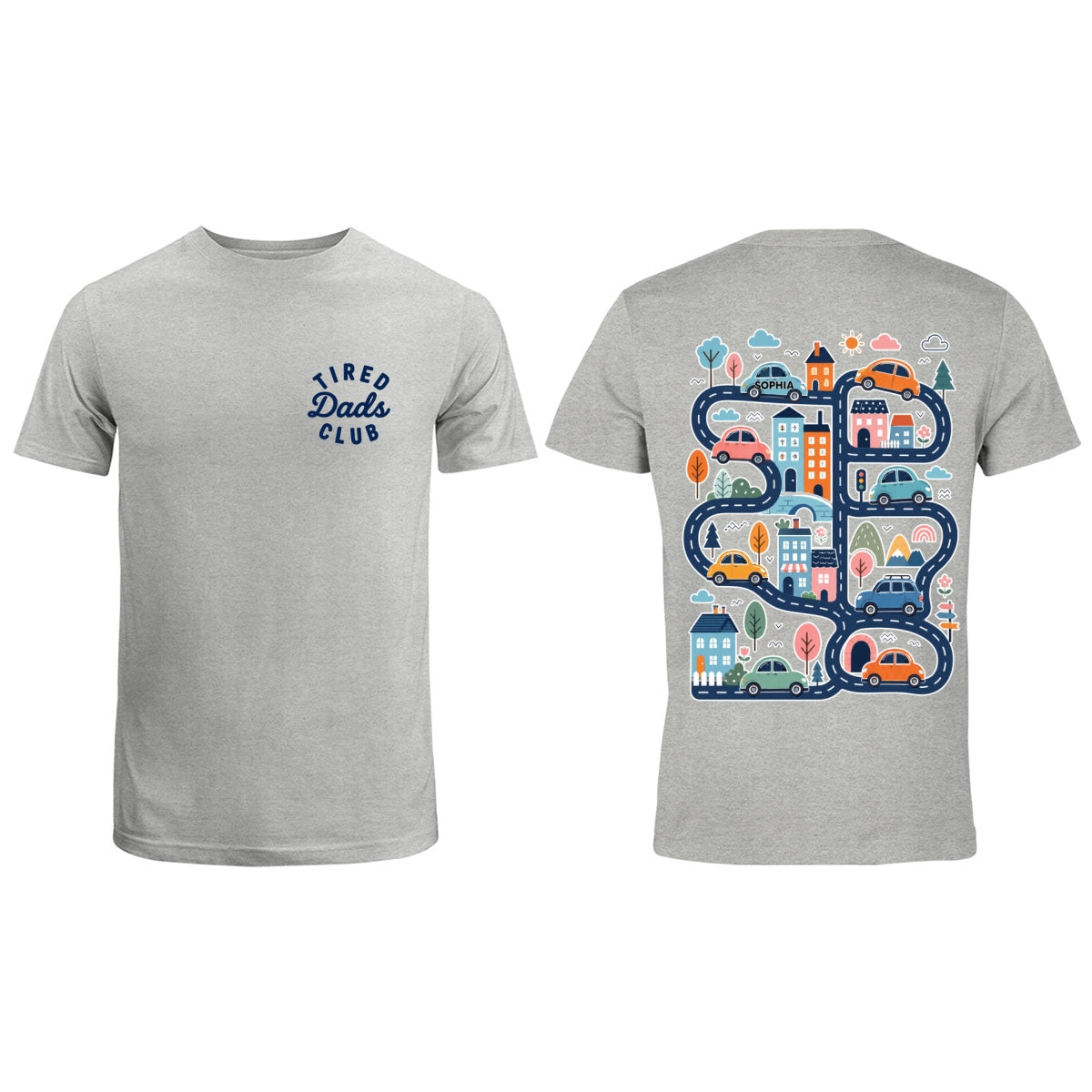 Tired Dads Club, Play Cars On Dads Back - Personalized Shirt - Funny Father's Day Gift For Dad, Husband