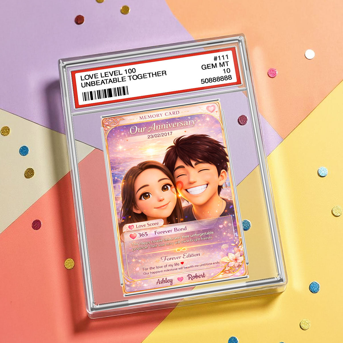 Love Memory Card For Couple - Personalized Rectangle Acrylic Block Plaque - Valentine's Gift For Him, For Her, For Couple