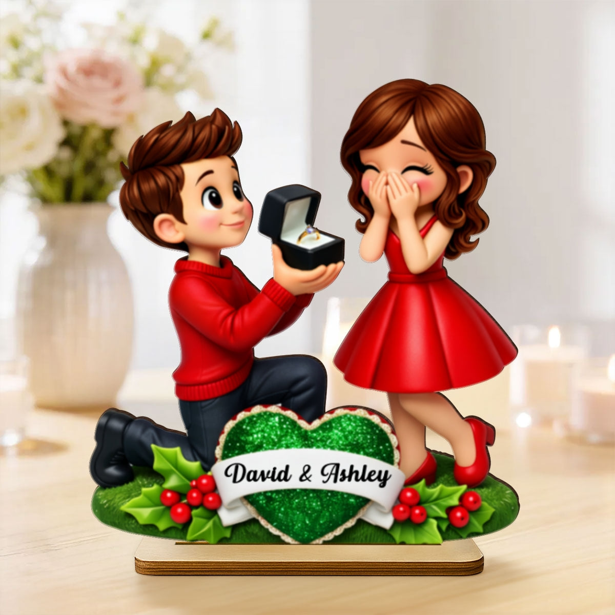 Marriage Proposal Valentine - Personalized 2-Layered Wooden Plaque - Anniversary, Valentine's Day Gift, Gift For Him, Gift For Her