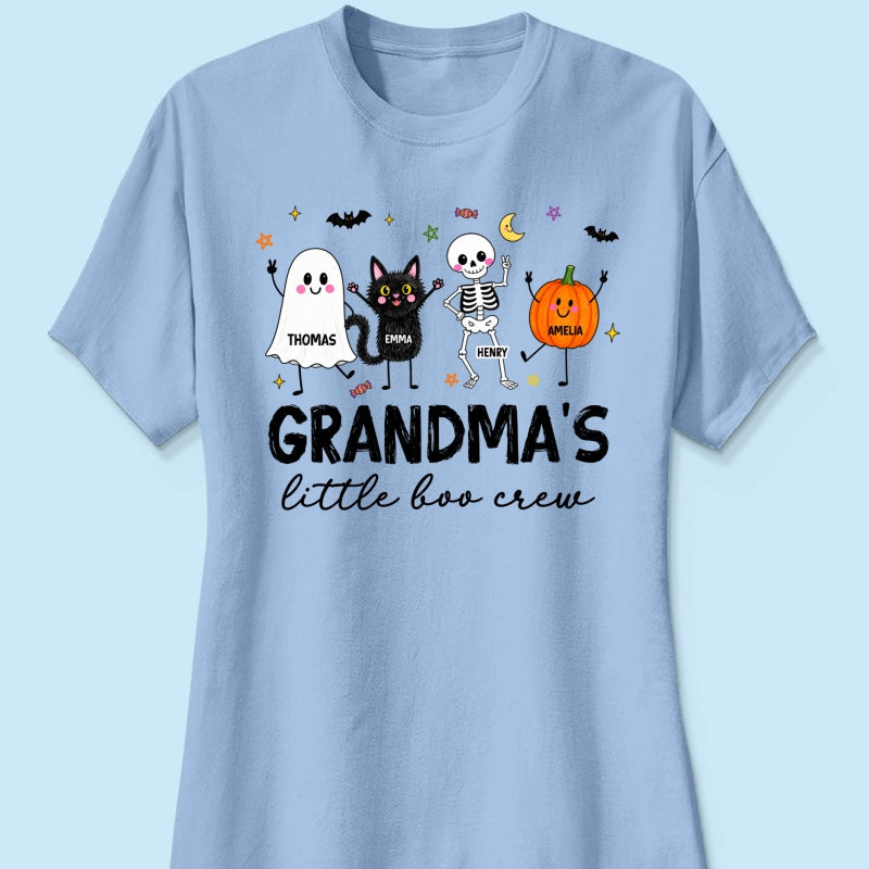 Grandma's Little Boo Crew Funny - Personalized Shirt - Halloween Gift For Grandma, Grandkids