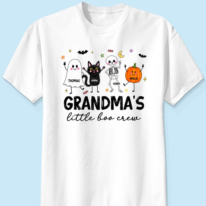 Grandma's Little Boo Crew Funny - Personalized Shirt - Halloween Gift For Grandma, Grandkids