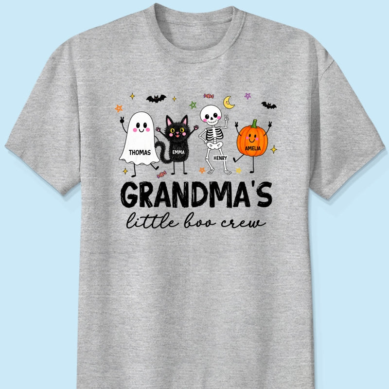 Grandma's Little Boo Crew Funny - Personalized Shirt - Halloween Gift For Grandma, Grandkids