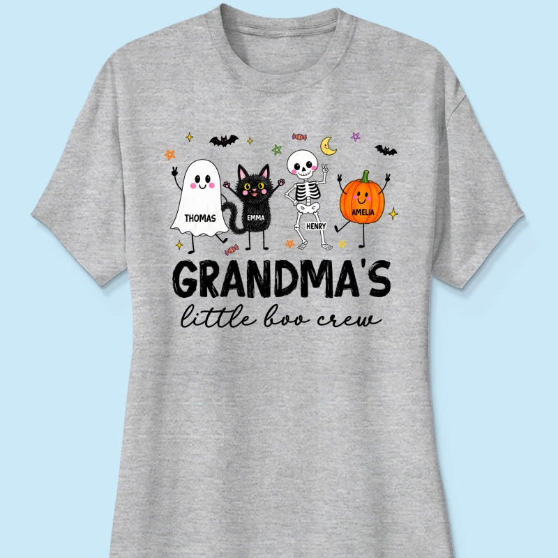 Grandma's Little Boo Crew Funny - Personalized Shirt - Halloween Gift For Grandma, Grandkids
