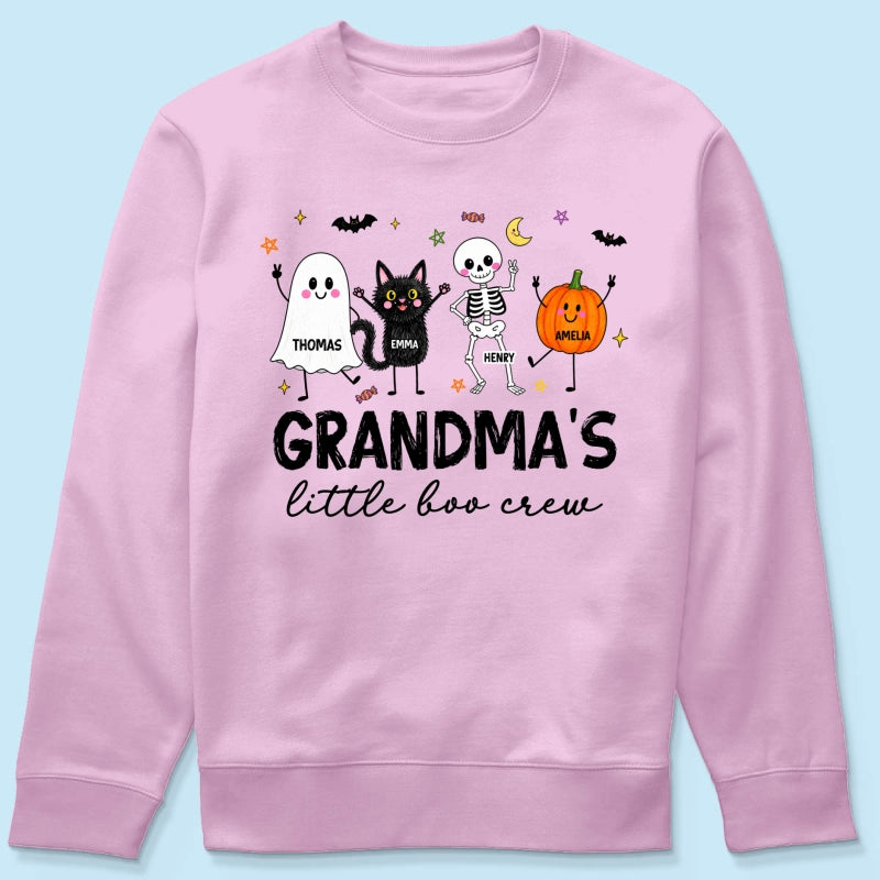 Grandma's Little Boo Crew Funny - Personalized Shirt - Halloween Gift For Grandma, Grandkids