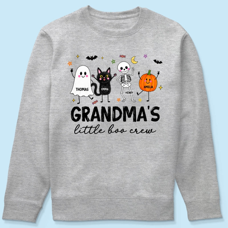 Grandma's Little Boo Crew Funny - Personalized Shirt - Halloween Gift For Grandma, Grandkids