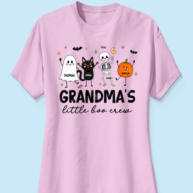 Grandma's Little Boo Crew Funny - Personalized Shirt - Halloween Gift For Grandma, Grandkids