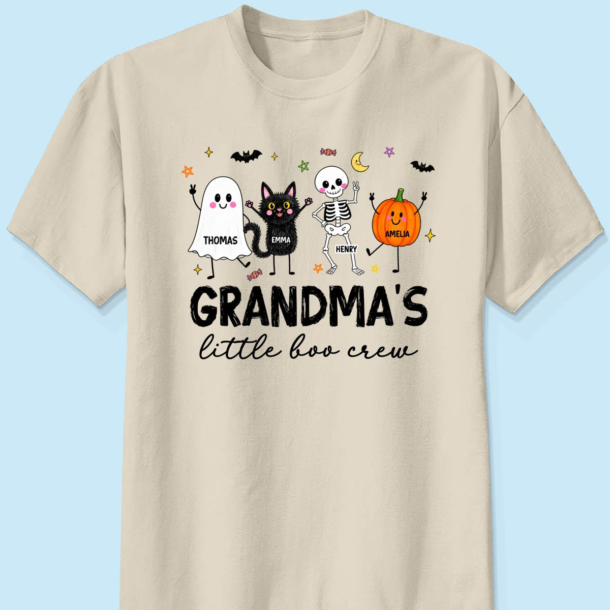 Grandma's Little Boo Crew Funny - Personalized Shirt - Halloween Gift For Grandma, Grandkids