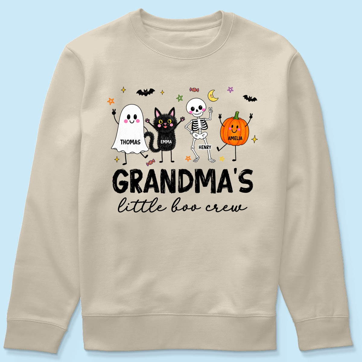 Grandma's Little Boo Crew Funny - Personalized Shirt - Halloween Gift For Grandma, Grandkids