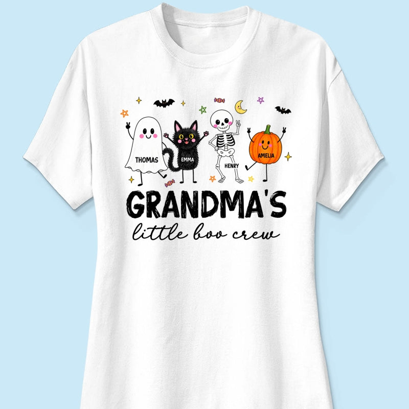 Grandma's Little Boo Crew Funny - Personalized Shirt - Halloween Gift For Grandma, Grandkids