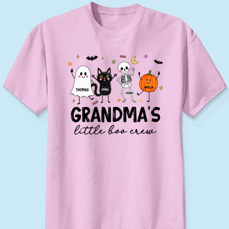 Grandma's Little Boo Crew Funny - Personalized Shirt - Halloween Gift For Grandma, Grandkids