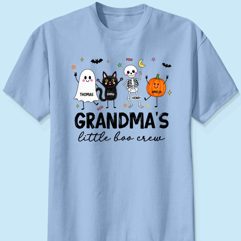 Grandma's Little Boo Crew Funny - Personalized Shirt - Halloween Gift For Grandma, Grandkids