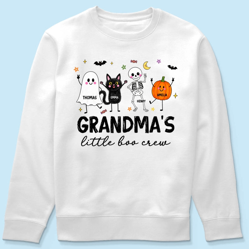 Grandma's Little Boo Crew Funny - Personalized Shirt - Halloween Gift For Grandma, Grandkids