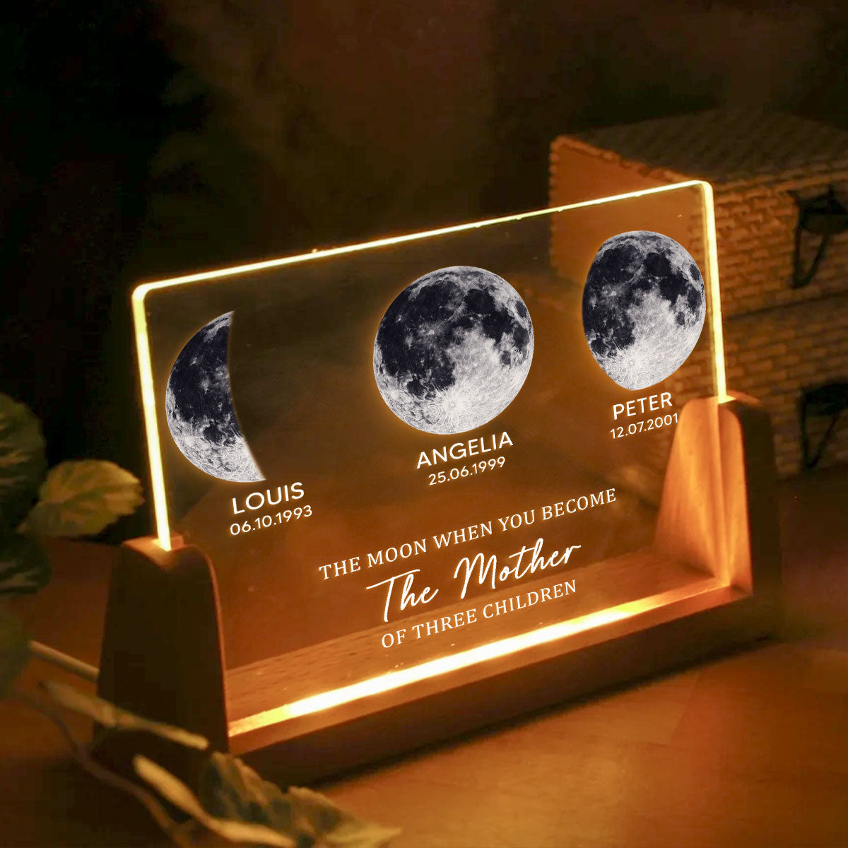 Mom Sky Moon Phase - Personalized LED Night Light - Sentimental Mother's Day Gift for Mom