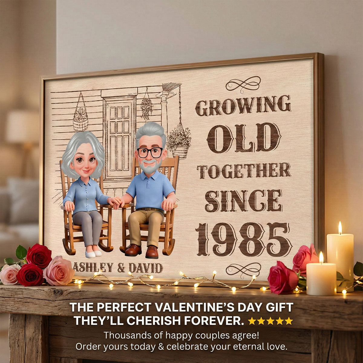 Eternal Love Couple Growing Old Together - Personalized Poster - Valentine's Day Gift For Couple
