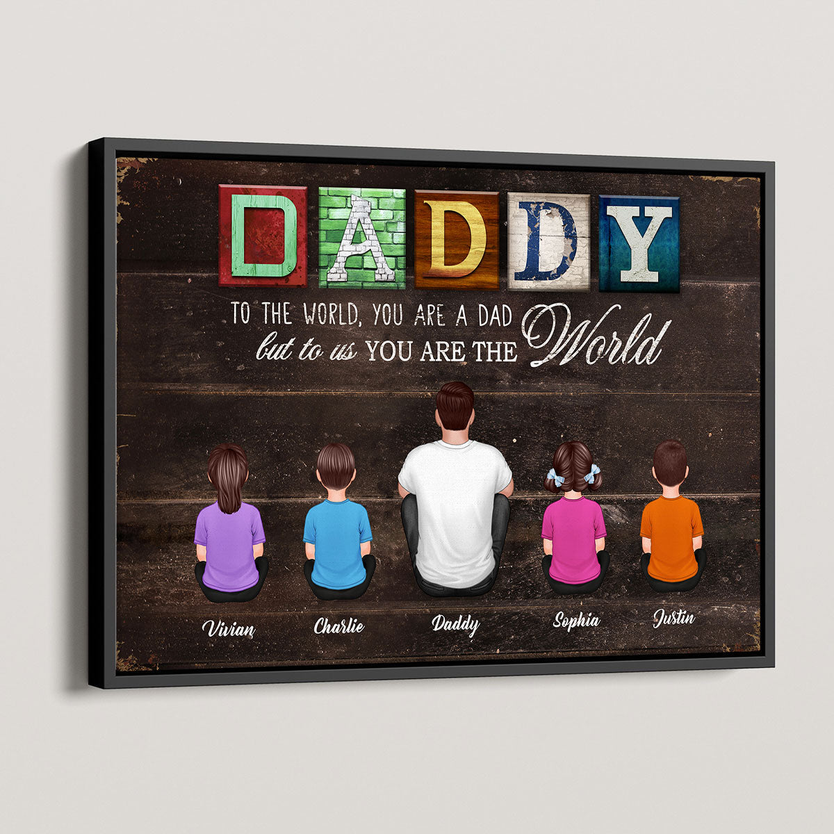 Daddy Letters To The World Personalized Poster