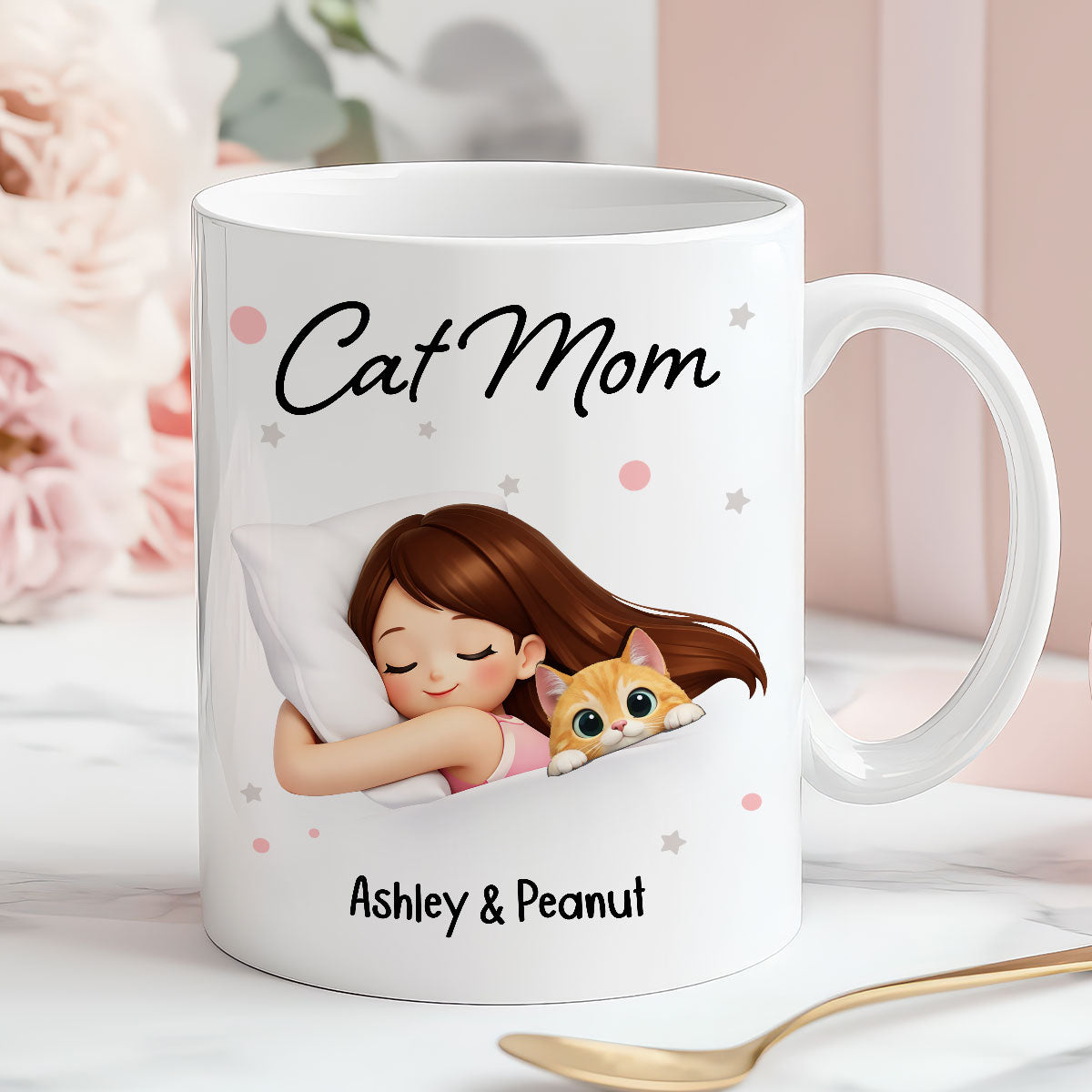 Cat Mom - Personalized Mug - Mother's Day Gift for Wife, Girlfriend, Daughter, Sister