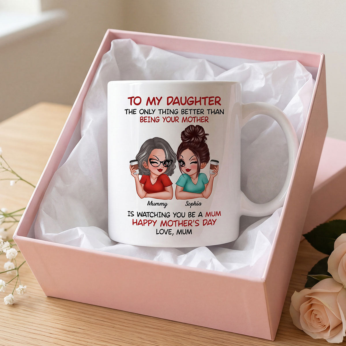 To My Daughter From Mum Happy Mother's Day - Personalised Mug - Mother's Day Gift For Daughter