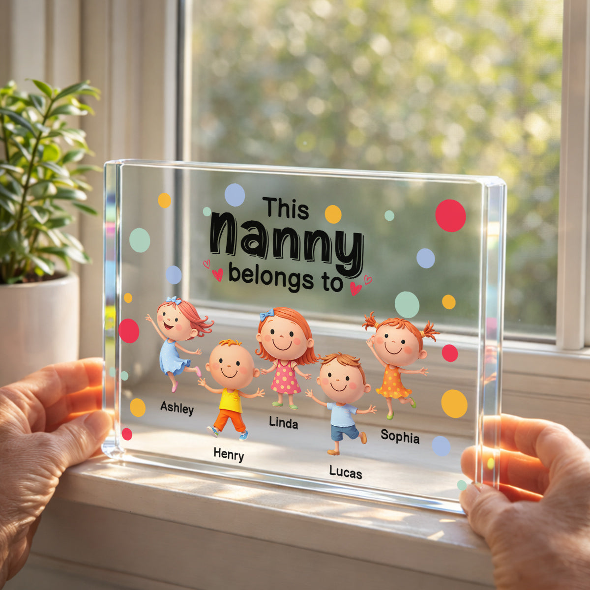 This Grandma Belongs to Cute Grandkids - Personalized Acrylic Block Plaque - Heartfelt Gift for Grandma