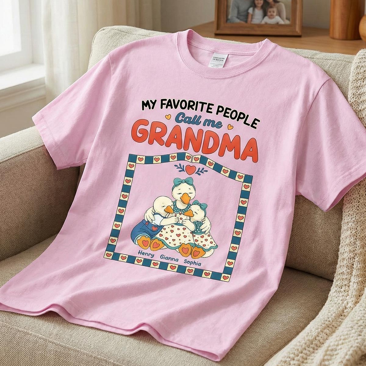 Old School Vintage Grandma Goose - Personalized Shirt - Gift For Grandma