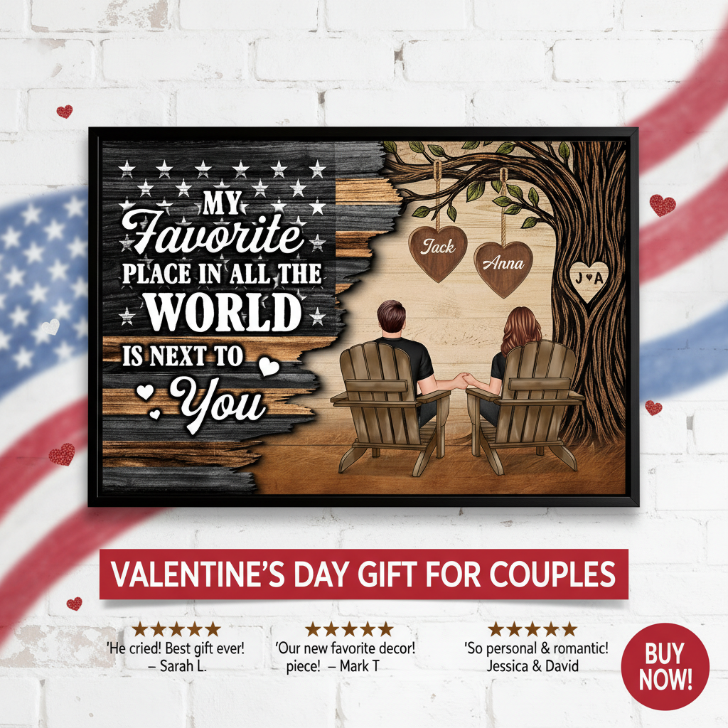 Forever Love Couple Under Tree Half Nation Flag - Personalized Poster - Valentine's Day Gift For Couple