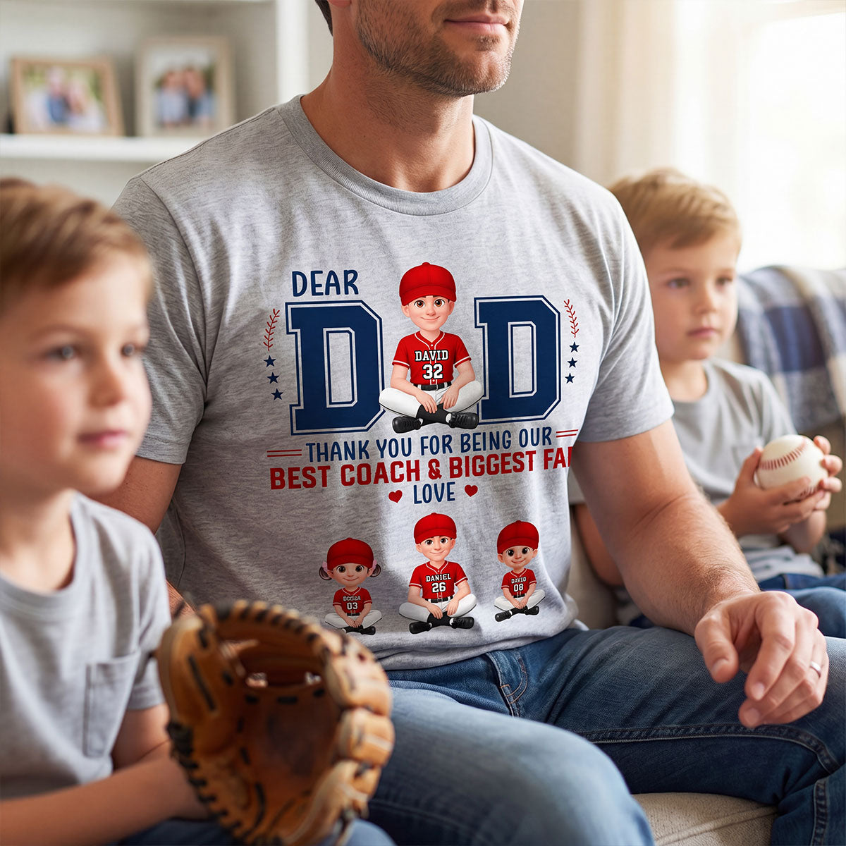 Baseball Dear Dad Thank You - Personalized Shirt - Father's Day Gift For Baseball Dad