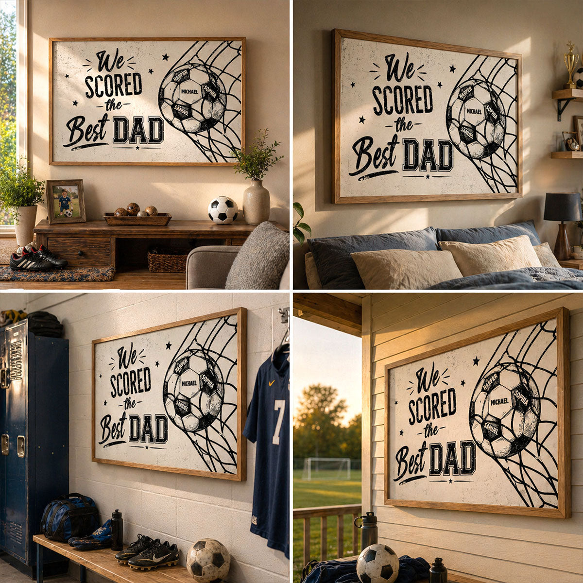 We Scored The Best Dad - Personalized Poster - Father's Day Gift For UK Football, US Soccer Dad