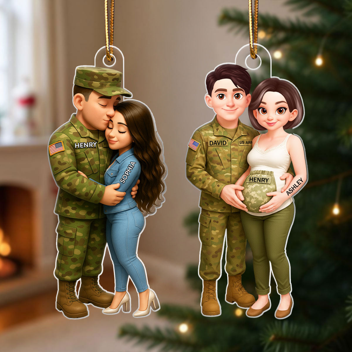 Military Action Figure - Personalized Acrylic Ornament - Special Gift For The Military