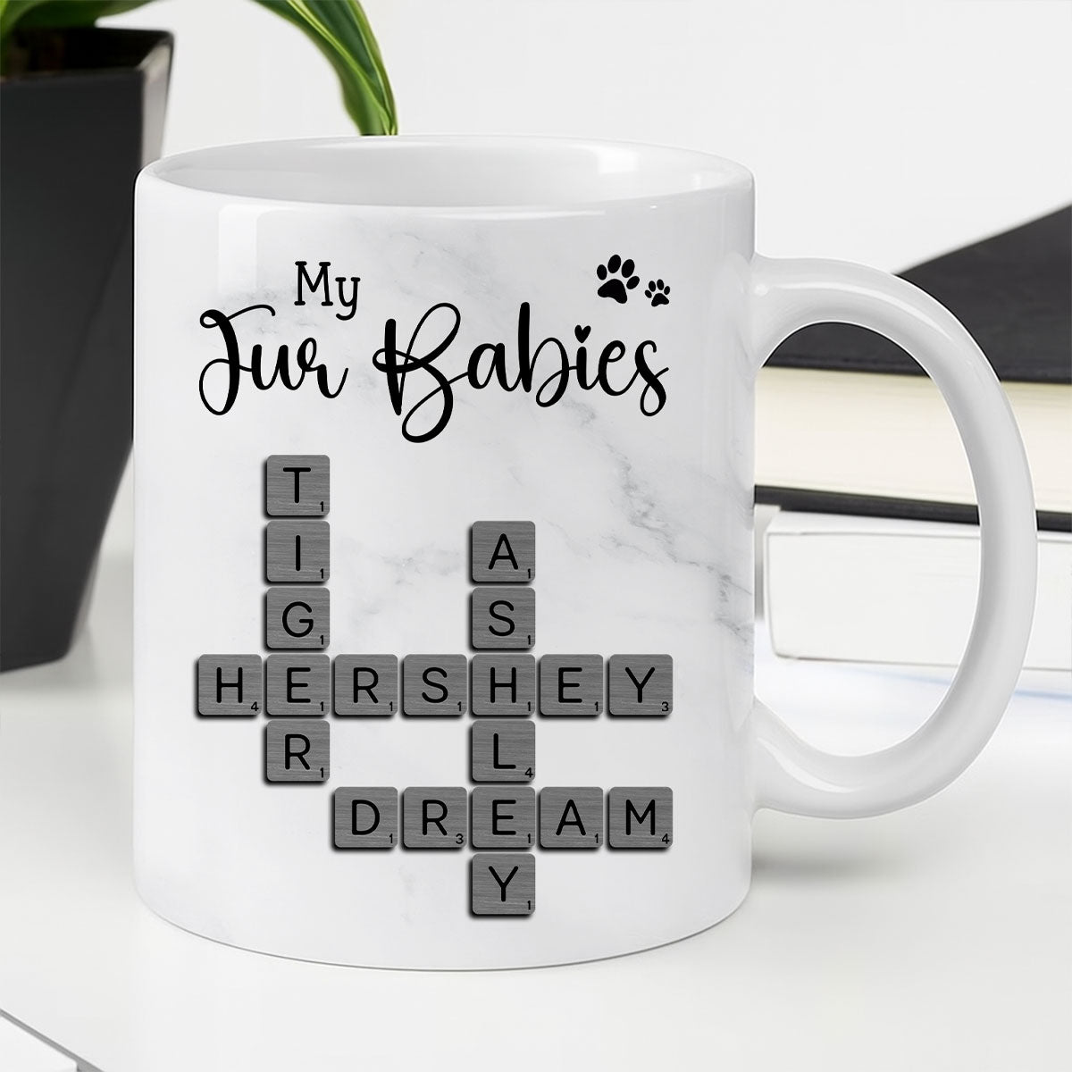 My Fur Babies Pets Crossword - Personalized Mug - Sentimental Gift for Pet Lovers, Dog Mom, Cat Mom
