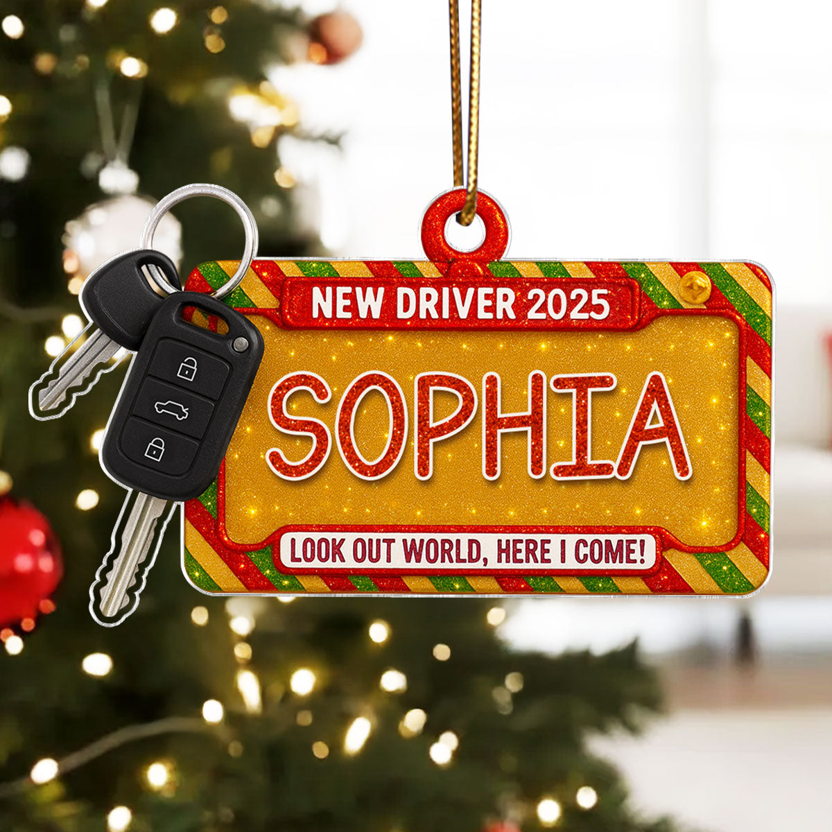 New Driver Look Out World, Here I Come - Personalized Acrylic Ornament - Unique Christmas Gift For New Driver