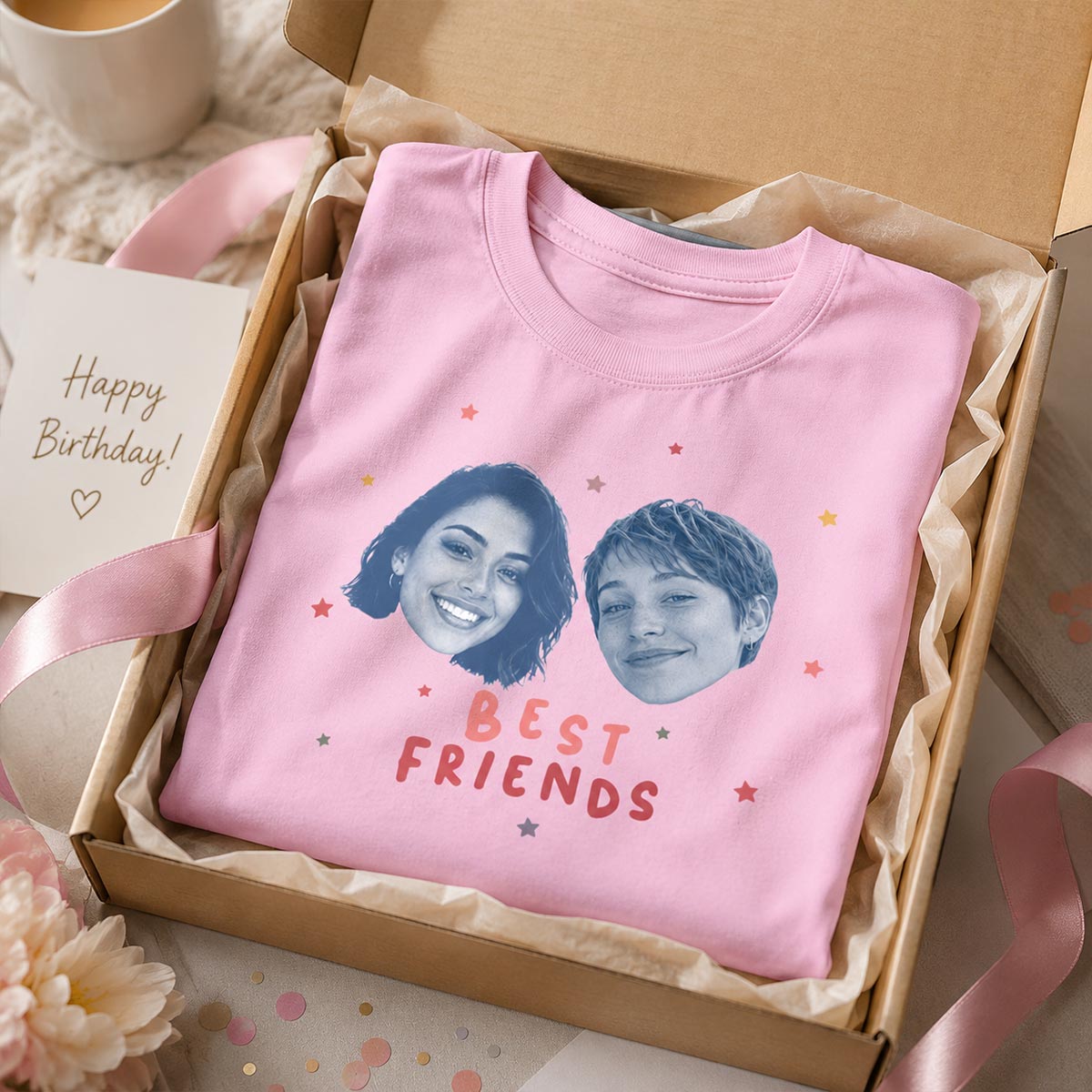 Vintage Best Friend Custom Photo - Personalized Shirt - Friendship Gift, Birthday Gift for Friend, BFF Birthday Gift Idea