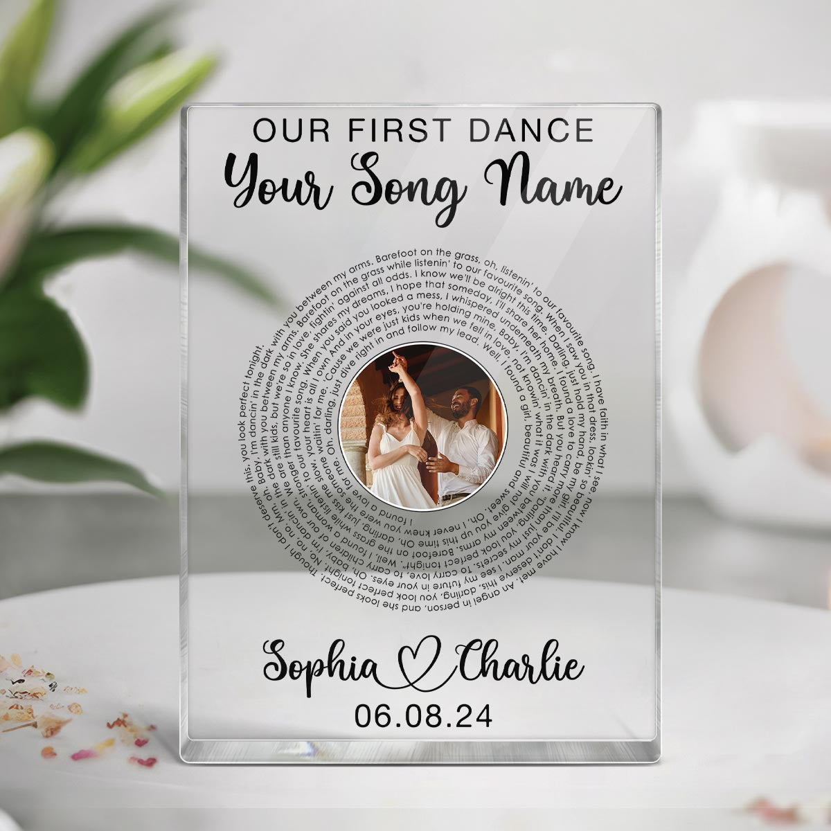 Our Favorite Song Vinyl Record Song Lyrics Art Personalized Rectangle Acrylic Plaque, Anniversary  Gift For Him, Gift For Her