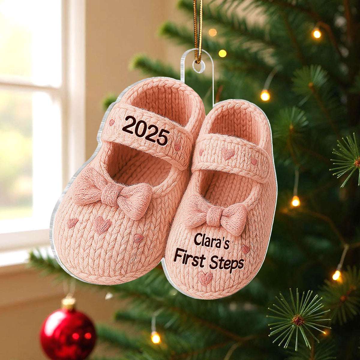 Baby First Step First Christmas Christmas Personalized Flat Acrylic Ornament