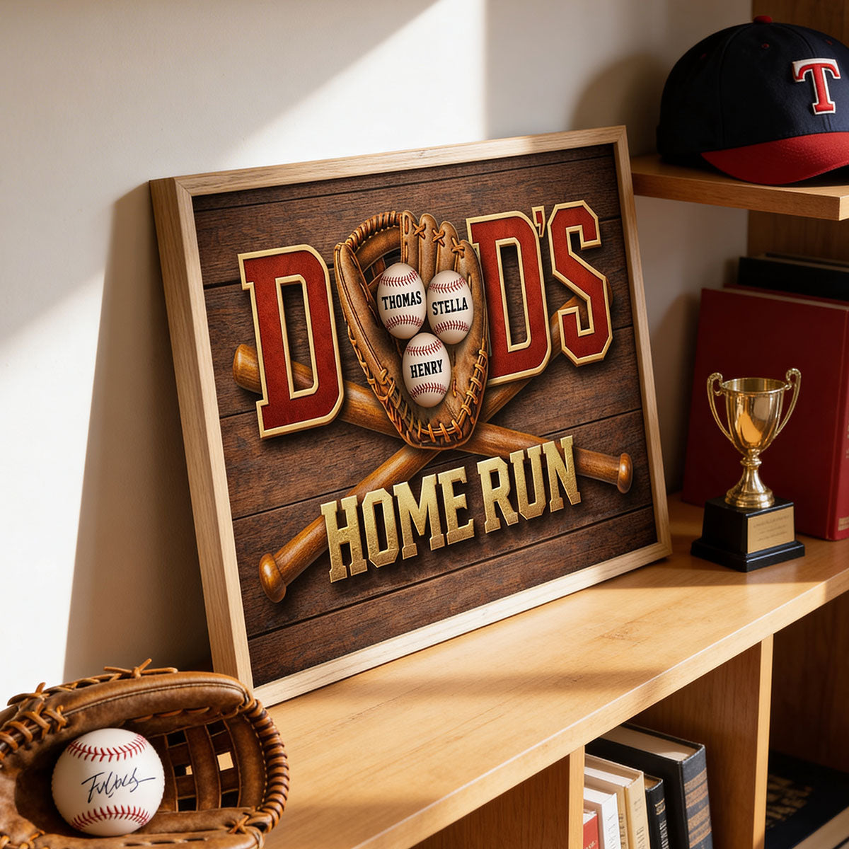 Baseball Dad Home Run - Personalized Poster - Father's Day Gift For Dad