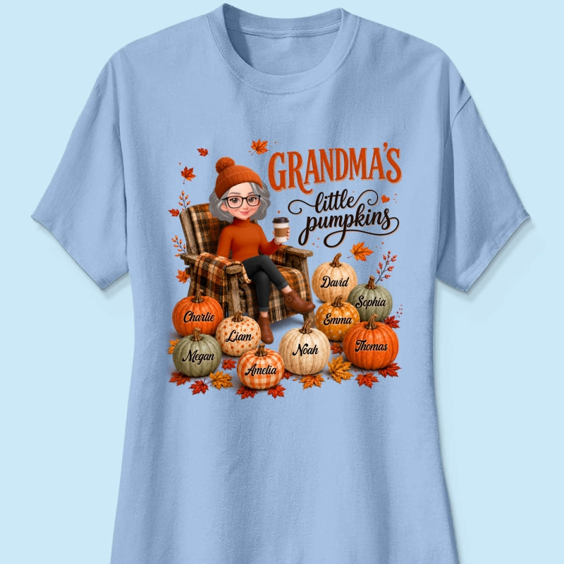 Grandma's Little Pumpkins - Personalized Shirt - Trendy Fall Tee for Grandma