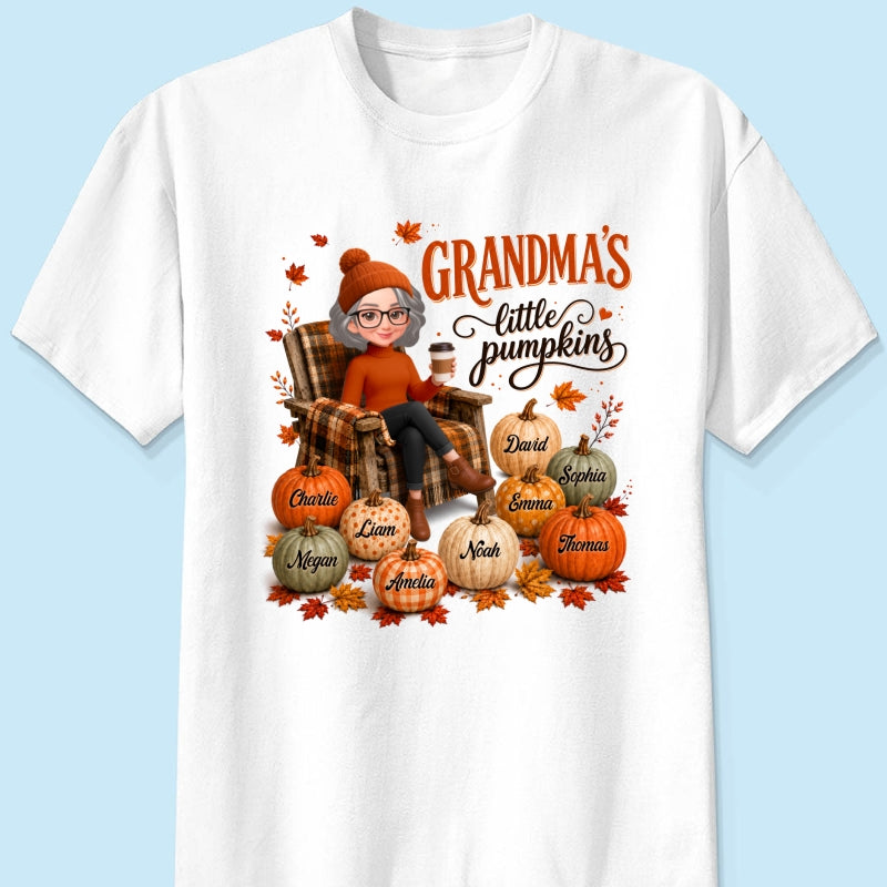 Grandma's Little Pumpkins - Personalized Shirt - Trendy Fall Tee for Grandma