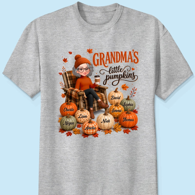 Grandma's Little Pumpkins - Personalized Shirt - Trendy Fall Tee for Grandma