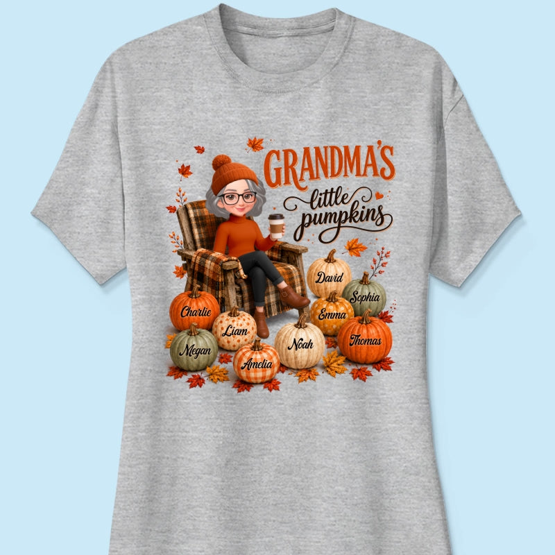 Grandma's Little Pumpkins - Personalized Shirt - Trendy Fall Tee for Grandma