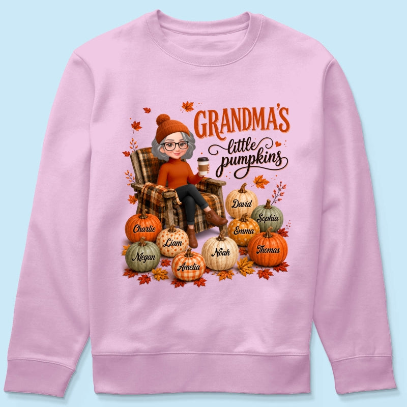 Grandma's Little Pumpkins - Personalized Shirt - Trendy Fall Tee for Grandma